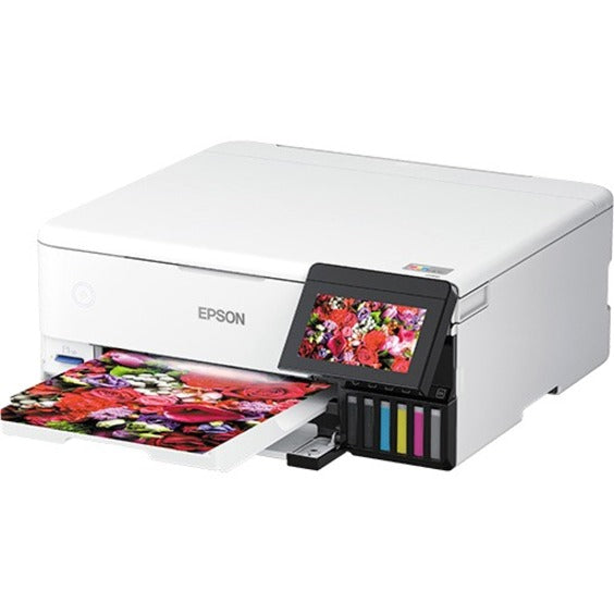 Epson ET-8500 Inkjet Multifunction Printer-Color-Copier/Scanner-5760x1440 dpi Print-Automatic Duplex Print-100 sheets Input-Color Flatbed Scanner-1200 dpi Optical Scan-Wireless LAN-Epson Connect-Android Printing-Mopria - C11CJ20201