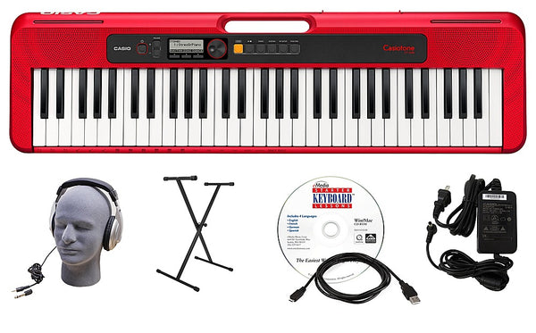 Casio - CT-S200RD 61-Key Premium Keyboard Package - Red -