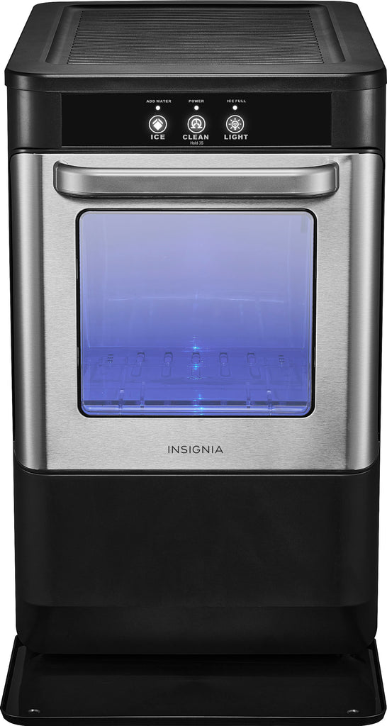 Insignia™ - Portable Nugget Ice Maker with Auto Shut-Off - Stainless Steel -