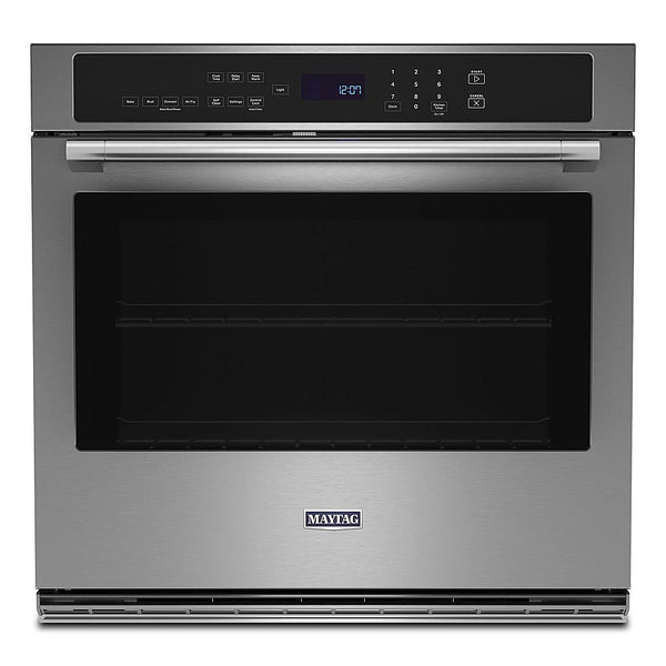 Maytag - 30" Built-In Single Electric Convection Wall Oven with Air Fry - Stainless Steel -